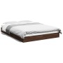 Estructura de cama madera de ingeniería marrón roble 135x190 cm de vidaXL, Camas y somieres - Ref: Foro24-842048, Precio: 89,...