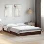 Oak brown engineered wood bed frame 135x190 cm by vidaXL, Beds and slatted bases - Ref: Foro24-842048, Price: 89,39 €, Discou...