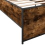 Engineered wood bed frame metal smoke oak 100x200 cm by vidaXL, Beds and slatted bases - Ref: Foro24-845238, Price: 89,13 €, ...