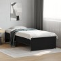 Black engineered wood and metal bed frame 90x190 cm by vidaXL, Beds and slatted bases - Ref: Foro24-845246, Price: 88,87 €, D...