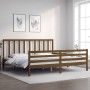 Honey brown solid wood bed frame with headboard by vidaXL, Beds and slatted bases - Ref: Foro24-3193809, Price: 173,19 €, Dis...