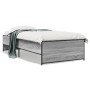 Sonoma gray metal engineered wood bed frame 90x200 cm by vidaXL, Beds and slatted bases - Ref: Foro24-845244, Price: 90,68 €,...