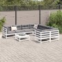 Gartensofa-Set 9-teilig aus massivem weißem Kiefernholz von vidaXL, Gartensets - Ref: Foro24-3299366, Preis: 562,99 €, Rabatt: %