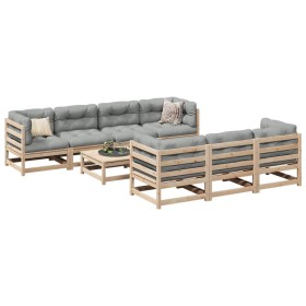 8-piece garden sofa set with solid pine wood cushions by vidaXL, Garden sets - Ref: Foro24-3299324, Price: 774,99 €, Discount: %