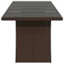 Mesa de jardín superficie de vidrio ratán PE marrón 240x90x75cm de vidaXL, Mesas de jardín - Ref: Foro24-365598, Precio: 283,...