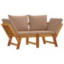 Garden bench with cushions 2 in 1 solid acacia wood by vidaXL, garden benches - Ref: Foro24-367582, Price: 239,46 €, Discount: %