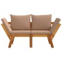 Garden bench with cushions 2 in 1 solid acacia wood by vidaXL, garden benches - Ref: Foro24-367582, Price: 239,46 €, Discount: %