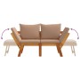 Garden bench with cushions 2 in 1 solid acacia wood by vidaXL, garden benches - Ref: Foro24-367582, Price: 239,46 €, Discount: %