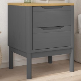 FLORO bedside table solid gray pine wood 45x39x57 cm by vidaXL, Nightstands - Ref: Foro24-374004, Price: 80,99 €, Discount: %