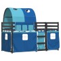 Bunk bed with curtains solid blue pine wood 80x200 cm by vidaXL, Beds and slatted bases - Ref: Foro24-3284007, Price: 230,67 ...