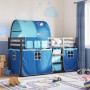 Bunk bed with curtains solid blue pine wood 80x200 cm by vidaXL, Beds and slatted bases - Ref: Foro24-3284007, Price: 230,67 ...