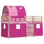 Bunk bed with curtains solid pink pine wood 80x200 cm by vidaXL, Beds and slatted bases - Ref: Foro24-3283990, Price: 181,65 ...