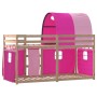 Bunk bed with curtains solid pink pine wood 80x200 cm by vidaXL, Beds and slatted bases - Ref: Foro24-3283990, Price: 181,65 ...