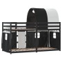 Bunk bed with black and white pine solid wood curtains 90x200 cm by vidaXL, Beds and slatted bases - Ref: Foro24-3284024, Pri...