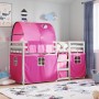 Bunk bed with curtains solid pink pine wood 90x190 cm by vidaXL, Beds and slatted bases - Ref: Foro24-3283999, Price: 217,72 ...