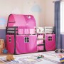 Bunk bed with curtains solid pink pine wood 75x190 cm by vidaXL, Beds and slatted bases - Ref: Foro24-3284011, Price: 216,38 ...