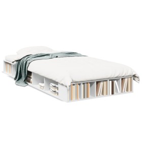 White engineered wood bed frame 90x190 cm by vidaXL, Beds and slatted bases - Ref: Foro24-3280524, Price: 121,73 €, Discount: %