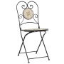 White Terracotta Ceramic Iron Mosaic Bistro Set by vidaXL, Garden sets - Ref: Foro24-3216356, Price: 227,29 €, Discount: %