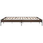 Oak brown metal engineered wood bed frame 180x200 cm by vidaXL, Beds and slatted bases - Ref: Foro24-845005, Price: 113,62 €,...