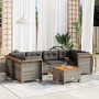 7-teiliges Gartensofa-Set mit grauen synthetischen Rattankissen von vidaXL, Gartensets - Ref: Foro24-3261744, Preis: 556,38 €...