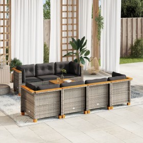 8-teiliges Gartensofa-Set und graue synthetische Rattankissen von vidaXL, Gartensets - Ref: Foro24-3261750, Preis: 647,76 €, ...