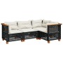 4-piece garden sofa set with black synthetic rattan cushions by vidaXL, Garden sets - Ref: Foro24-3261800, Price: 365,50 €, D...