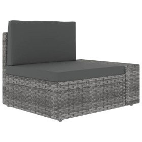 Corner sectional sofa with left armrest in gray synthetic rattan by vidaXL, Modular outdoor sofas - Ref: Foro24-49519, Price:...