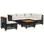 6-piece garden sofa set and black synthetic rattan cushions by vidaXL, Garden sets - Ref: Foro24-3261842, Price: 471,34 €, Di...