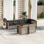 7-teiliges Gartensofa-Set mit grauen synthetischen Rattankissen von vidaXL, Gartensets - Ref: Foro24-3261882, Preis: 620,56 €...