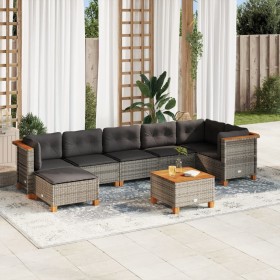 8-teiliges Gartensofa-Set und graue synthetische Rattankissen von vidaXL, Gartensets - Ref: Foro24-3261930, Preis: 578,80 €, ...