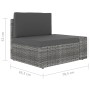 Corner sectional sofa with left armrest in gray synthetic rattan by vidaXL, Modular outdoor sofas - Ref: Foro24-49519, Price:...