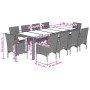 Set comedor jardín 11 pzas cojines ratán sintético vidrio negro de vidaXL, Conjuntos de jardín - Ref: Foro24-3278586, Precio:...