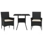 Garden dining set 3 pieces with black glass synthetic rattan cushions by vidaXL, Garden sets - Ref: Foro24-3278599, Price: 21...