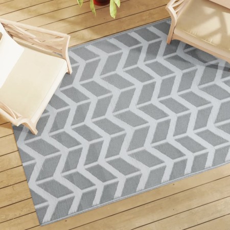 Alfombra de exterior PP gris 140x200 cm de vidaXL, Protectores para exterior - Ref: Foro24-316950, Precio: 30,67 €, Descuento: %