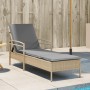 Lounger with beige synthetic rattan cushion 63x200x81 cm by vidaXL, Loungers - Ref: Foro24-368302, Price: 169,09 €, Discount: %