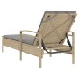 Lounger with beige synthetic rattan cushion 63x200x81 cm by vidaXL, Loungers - Ref: Foro24-368302, Price: 169,09 €, Discount: %