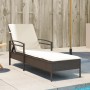 Lounger with brown synthetic rattan cushion 63x200x81 cm by vidaXL, Loungers - Ref: Foro24-368300, Price: 162,39 €, Discount: %