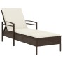 Lounger with brown synthetic rattan cushion 63x200x81 cm by vidaXL, Loungers - Ref: Foro24-368300, Price: 162,39 €, Discount: %