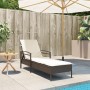 Lounger with brown synthetic rattan cushion 63x200x81 cm by vidaXL, Loungers - Ref: Foro24-368300, Price: 162,39 €, Discount: %