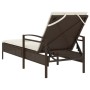 Lounger with brown synthetic rattan cushion 63x200x81 cm by vidaXL, Loungers - Ref: Foro24-368300, Price: 162,39 €, Discount: %