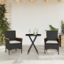 Table and chairs with cushions 3 pieces synthetic rattan black glass by vidaXL, Garden sets - Ref: Foro24-3278753, Price: 198...