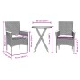 Table and chairs with cushions 3 pieces synthetic rattan black glass by vidaXL, Garden sets - Ref: Foro24-3278753, Price: 198...