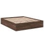 Estructura de cama madera de ingeniería marrón roble 160x200 cm de vidaXL, Camas y somieres - Ref: Foro24-3281006, Precio: 12...