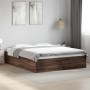 Estructura de cama madera de ingeniería marrón roble 160x200 cm de vidaXL, Camas y somieres - Ref: Foro24-3281006, Precio: 12...