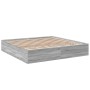 Estructura de cama madera de ingeniería gris Sonoma 200x200 cm de vidaXL, Camas y somieres - Ref: Foro24-3280991, Precio: 138...