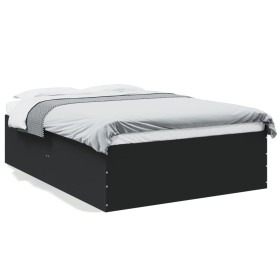 Black engineered wood bed frame 140x200 cm by vidaXL, Beds and slatted bases - Ref: Foro24-3280924, Price: 142,99 €, Discount: %