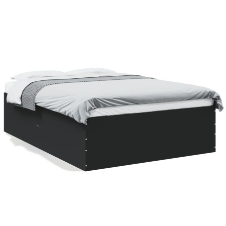 Estructura de cama madera de ingeniería negra 140x200 cm de vidaXL, Camas y somieres - Ref: Foro24-3280924, Precio: 142,39 €,...