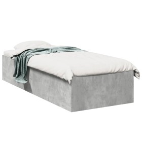 Estructura de cama madera de ingeniería gris hormigón 90x200cm de vidaXL, Camas y somieres - Ref: Foro24-3281059, Precio: 89,...