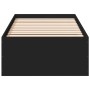 Black engineered wood bed frame 100x200 cm by vidaXL, Beds and slatted bases - Ref: Foro24-3281050, Price: 96,17 €, Discount: %