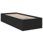 Black engineered wood bed frame 100x200 cm by vidaXL, Beds and slatted bases - Ref: Foro24-3281050, Price: 96,17 €, Discount: %